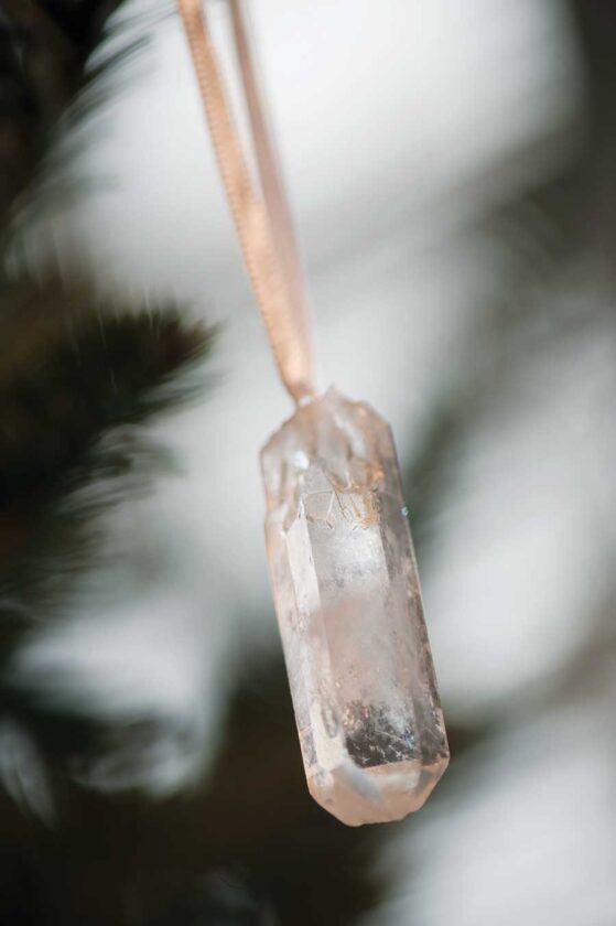 A VivaTerra quartz crystal ornament is one of hundreds to adorn the traditonal Blair House Christmas tree, visible to passersby on Pennsylvania Avenue.